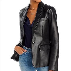 Aqua Bloomingdales rand Faux Leather Blazer